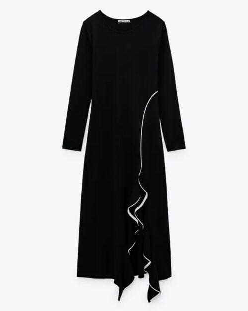 Frilled Midi Dress